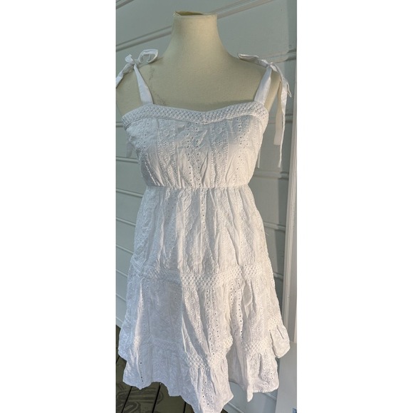 Jessica Simpson Dresses & Skirts - jessica simpson white eyelet sleeveless sundress sz medium